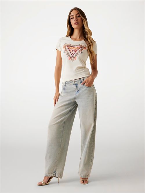 T-shirt logo triangolo floreale GUESS | W5YI08J1314/G1F7